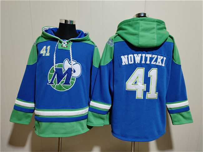 Men's Dallas Mavericks #41 Dirk Nowitzki Royal Ageless Must-Have Lace-Up Pullover Hoodie,We sell and wholesale Men's Dallas Mavericks #41 Dirk Nowitzki Royal Ageless Must-Have Lace-Up Pullover Hoodie on line form chian!